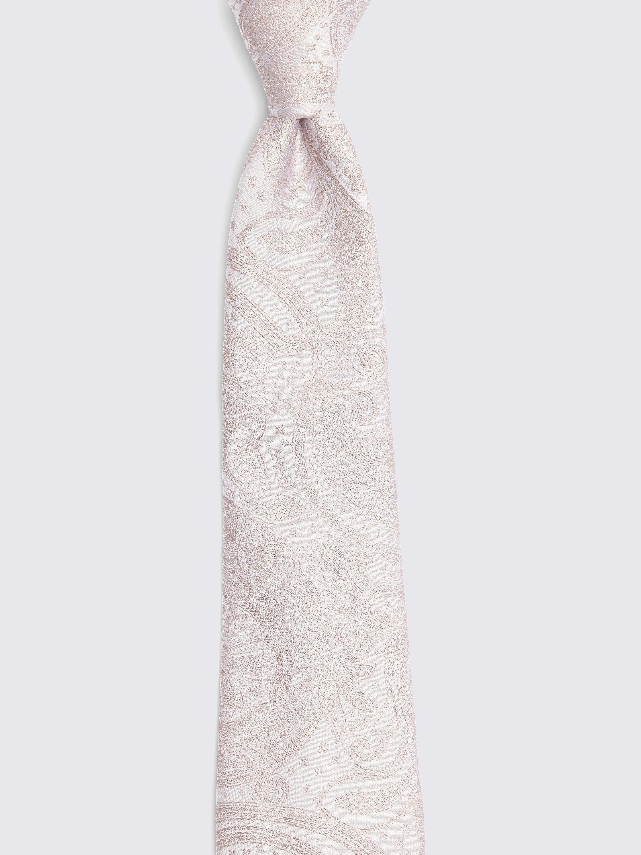 Product image 2 of 3, which shows Moss Paisley Silk Tie, Pink, One Size