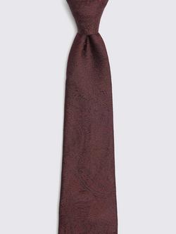 Moss Paisley Silk Tie - view 2, Burgundy