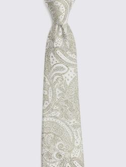 Moss Paisley Silk Tie - view 2, Sage