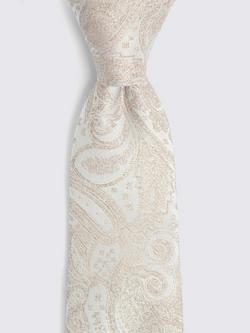 Moss Paisley Silk Tie - view 2, Champagne