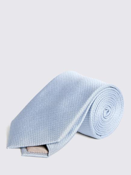 Moss Silk Semi Plain Tie, Sky