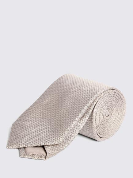Moss Silk Semi Plain Tie, Champagne