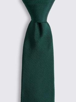 Moss Silk Semi Plain Tie - view 2, Emerald