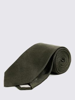 Moss Silk Woven Tie, Olive Green