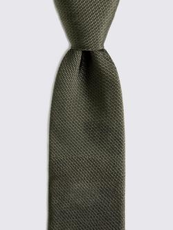 Moss Silk Woven Tie - view 2, Olive Green