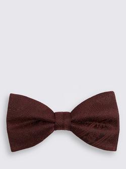 Moss Paisley Silk Bow Tie, Red