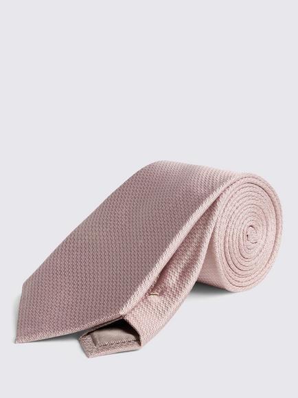 Moss Silk Semi Plain Tie, Dusty Pink