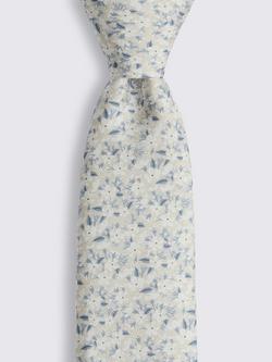 Moss Silk Twill Ditsy Floral Tie - view 2, Off White