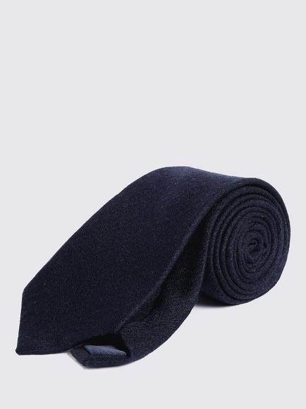 Moss Wool & Silk Textured Tie, Blue, Blue