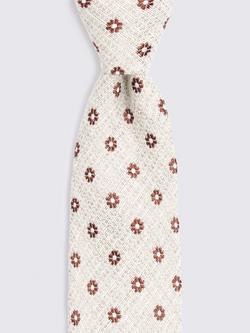 Moss Silk Blend Ditsy Floral Tie, Beige/Copper - view 2, Beige/Copper