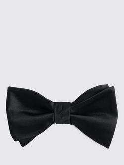 Moss Self-Tie Silk Bow Tie, Black, Black