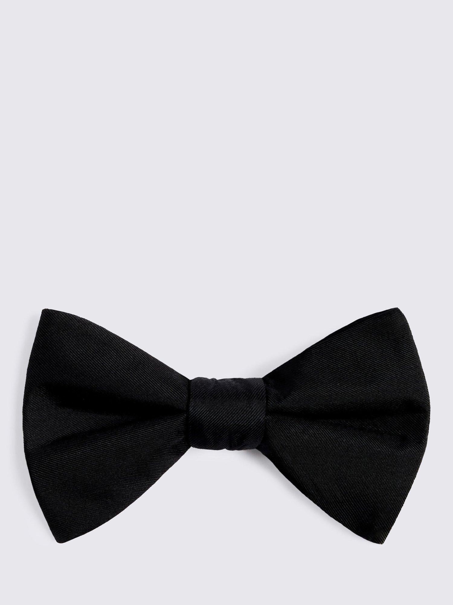 Product image 1 of 2, which shows Moss Ready Tied Silk Bow Tie, Black