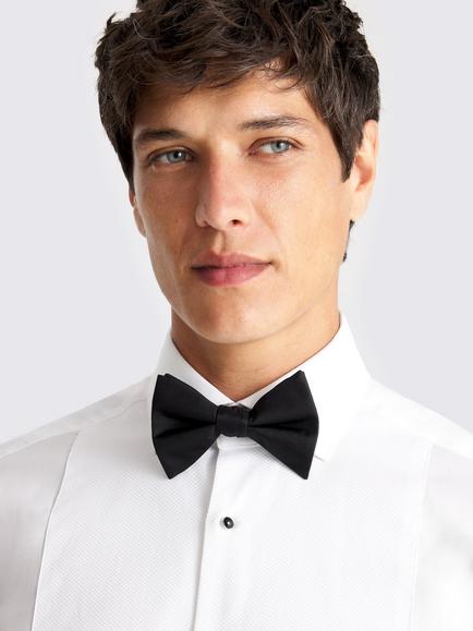 Moss Silk Bow Tie, Black - view 2, Black