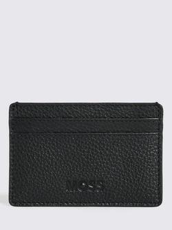 Moss Leather Card Holder, Black, Black