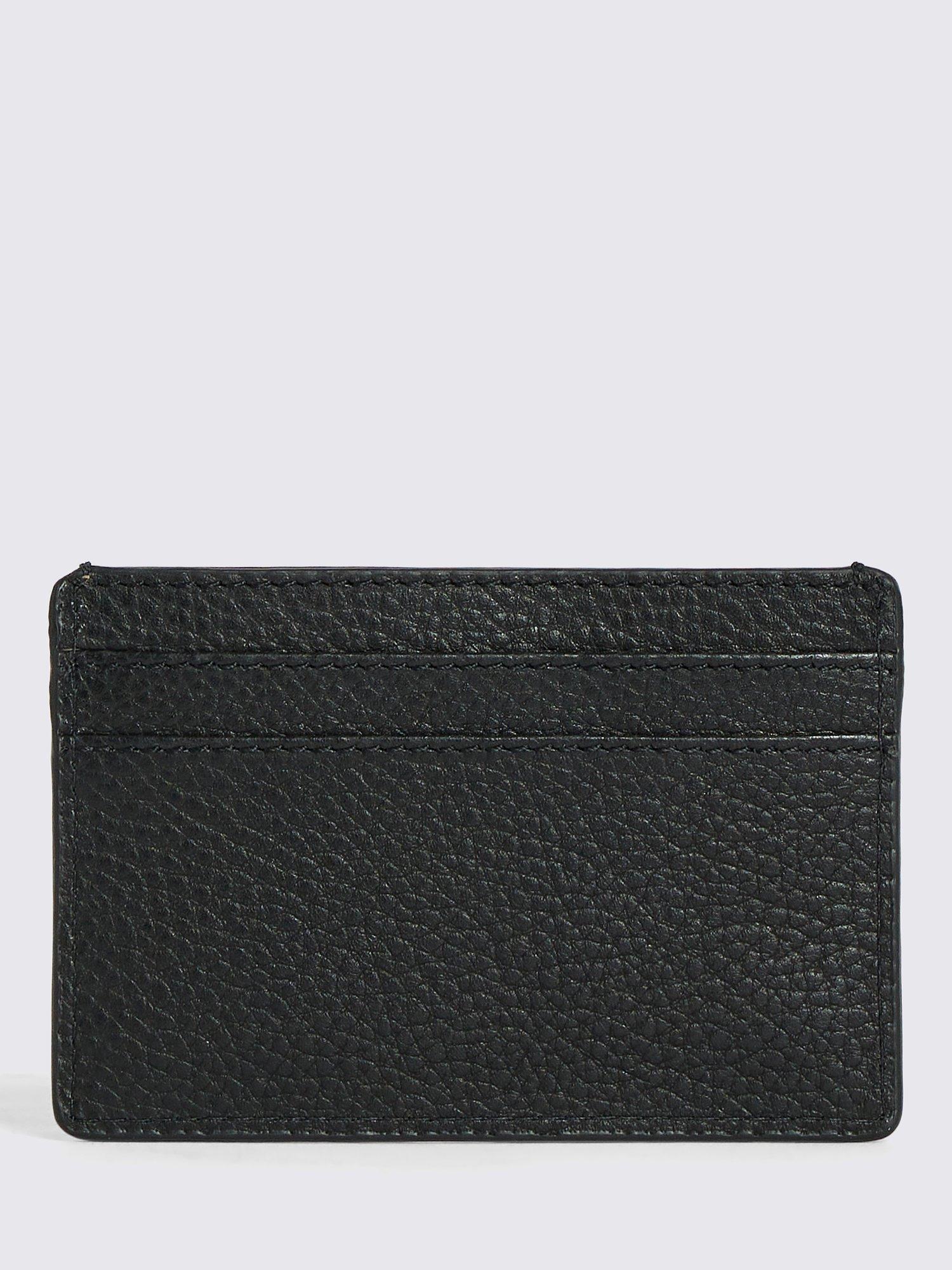 Product image 2 of 3, which shows Moss Leather Card Holder, Black, One Size