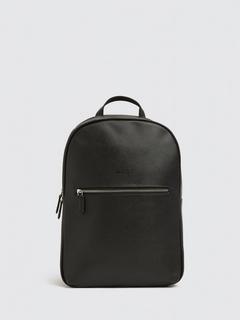 Moss Saffiano Effect Faux Leather Backpack, Black