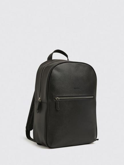 Moss Saffiano Effect Backpack, Black - view 2, Black