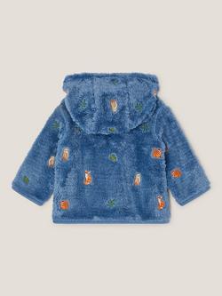 Monsoon Baby Woodland Fleece Hoodie, Blue - view 2, Blue