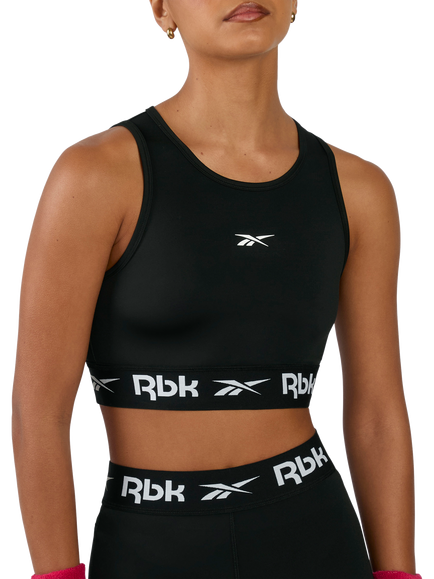 Reebok ID Training Cut-out Sports Bra, Black, Black