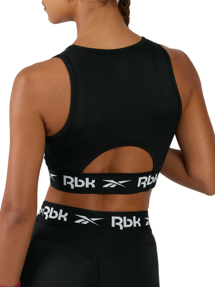 Reebok ID Training Cut-out Sports Bra, Black - view 2, Black