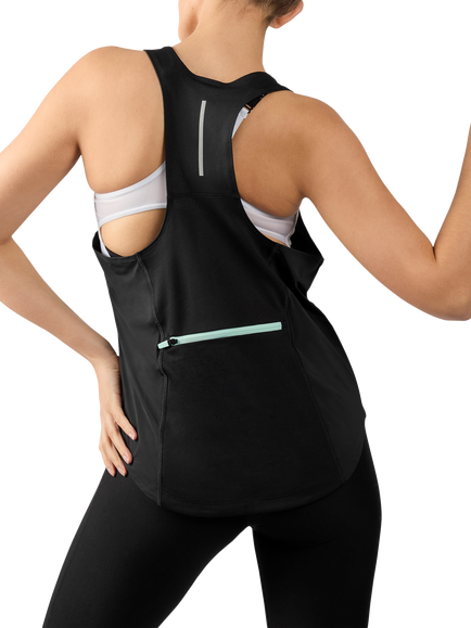 Reebok Lux Running Tank Top, Black - view 2, Black