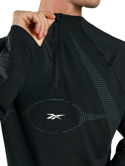 Reebok Athlete Flex Quarter Zip Sports Top, Black - view 2, Black