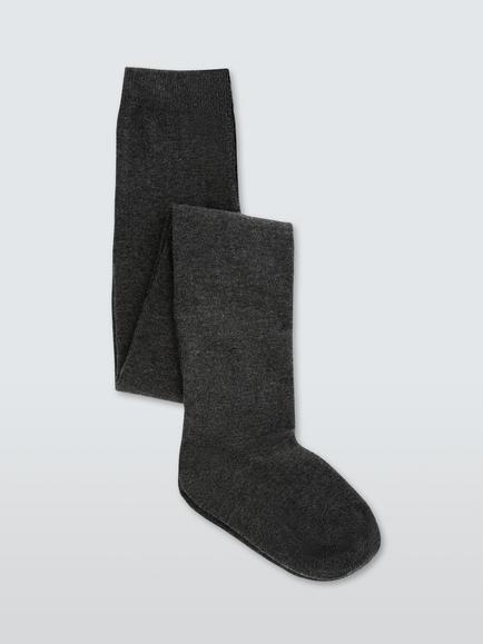 John Lewis Kids' Cotton Rich Tights, Pack of 3, Charcoal, Charcoal