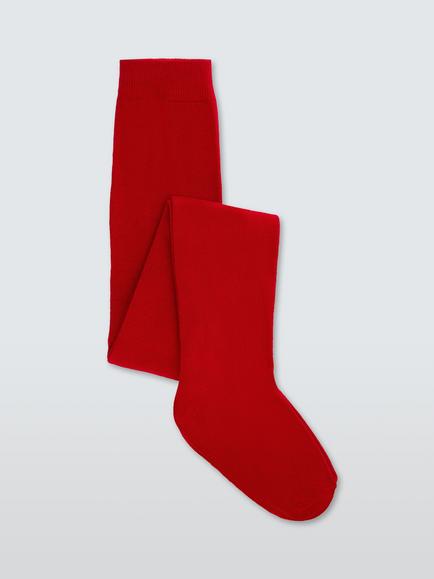 John Lewis Kids' Cotton Rich Tights, Pack of 3, Red, Red