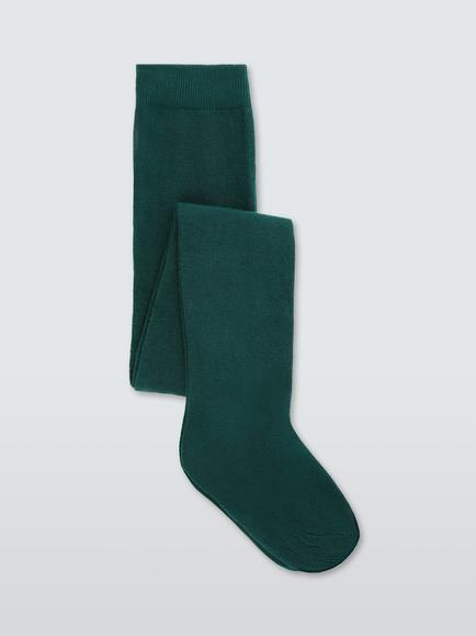 John Lewis Kids' Cotton Rich Tights, Pack of 3, Green, Green