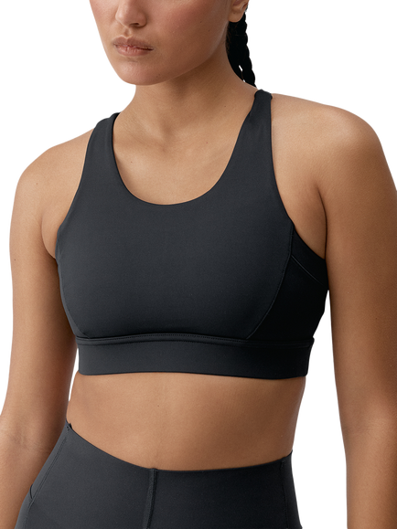 Born Living Yoga Denise Sports Bra, Black, Black