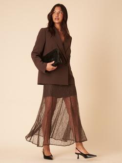 Nobody's Child Floral Lace Midaxi Skirt, Brown, Brown