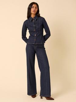 Nobody's Child High Rise Straight Pintuck Jeans, Blue, Blue