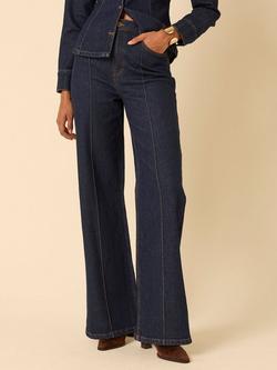 Nobody's Child High Rise Straight Pintuck Jeans, Blue - view 2, Blue