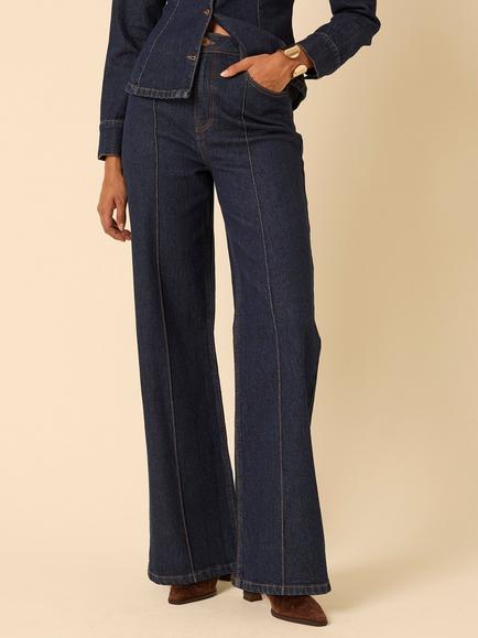 Nobody's Child High Rise Straight Pintuck Jeans, Blue - view 2, Blue