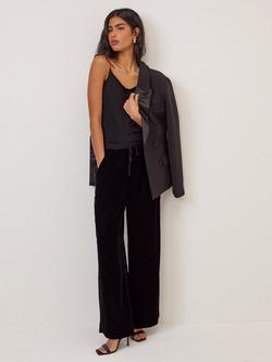 Nobody's Child Mirdanda Velvet Wide Leg Trousers, Black, Black