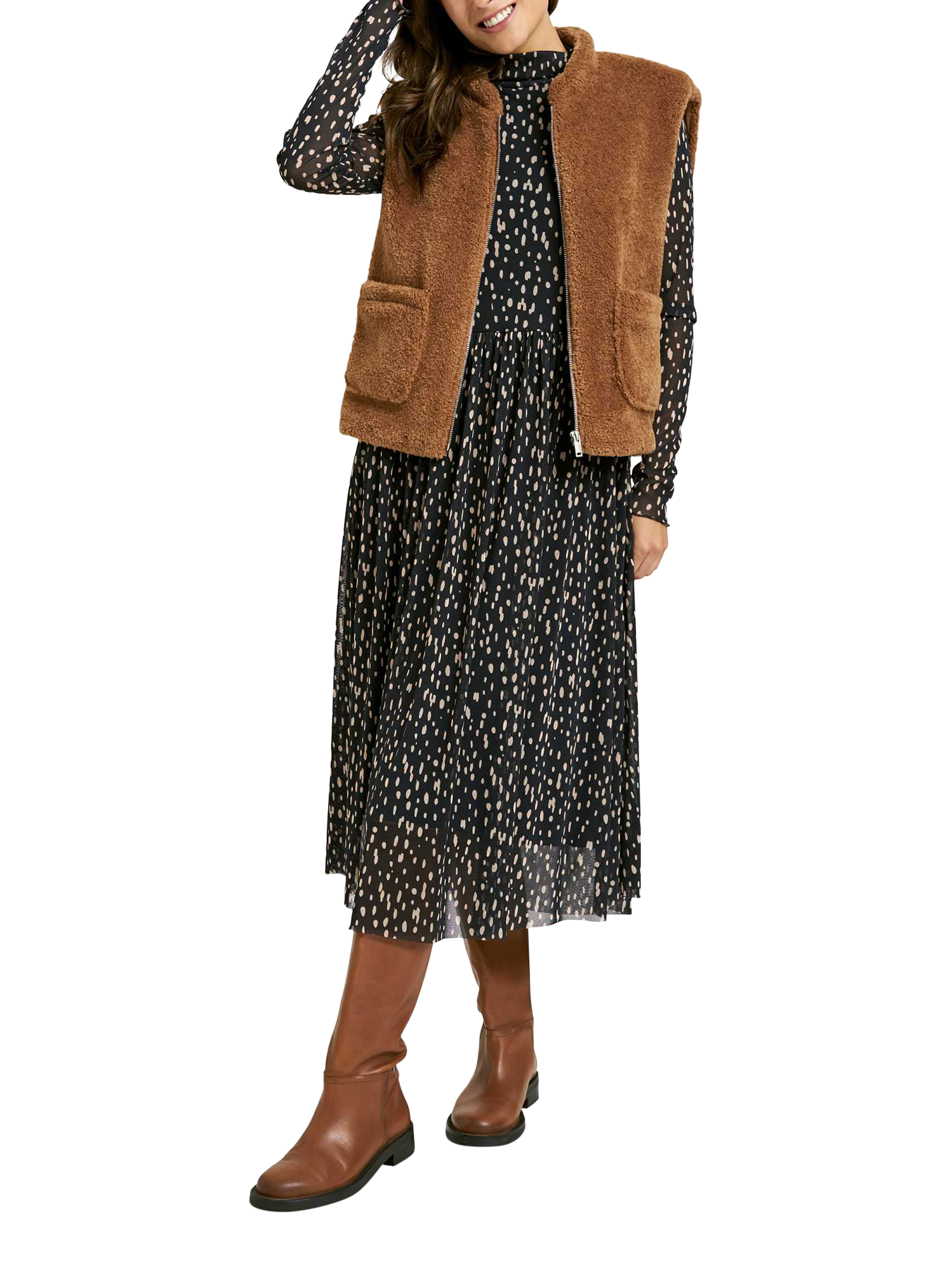 Product image 3 of 6, which shows Smith & Soul Teddy Gilet, Caramel, XS