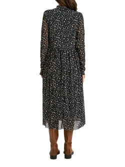 Smith & Soul Polka Dot Mesh Midi Dress, Marine Print - view 2, Marine Print