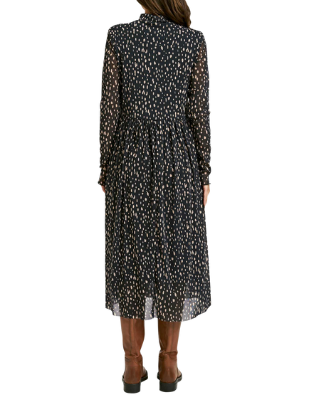 Smith & Soul Polka Dot Mesh Midi Dress, Marine Print - view 2, Marine Print