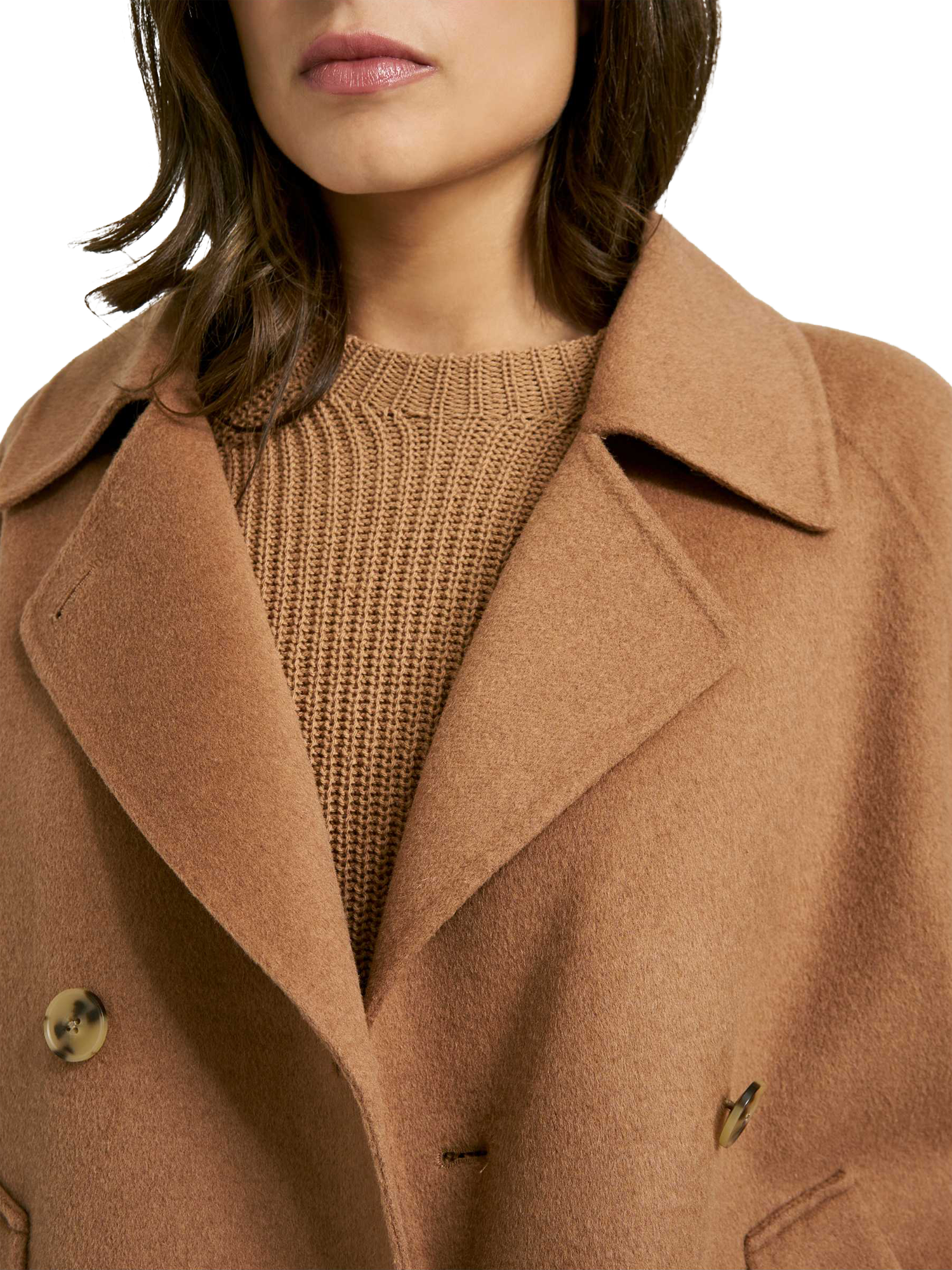 Product image 4 of 6, which shows Smith & Soul Double Breasted Wool Blend Jacket, Caramel, XS