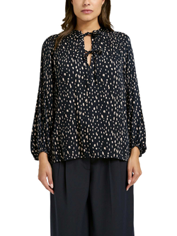 Smith & Soul Polka Dot Long Sleeve Top, Marine, Marine