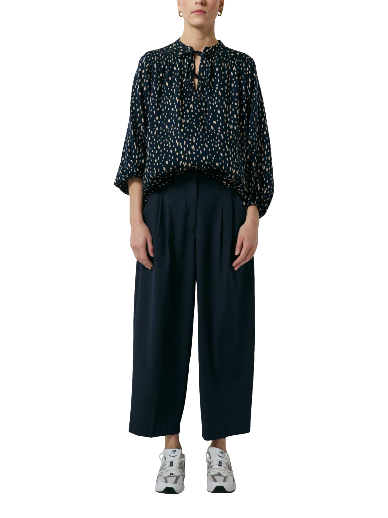 Product image 5 of 5, which shows Smith & Soul Polka Dot Long Sleeve Top, Marine, XS