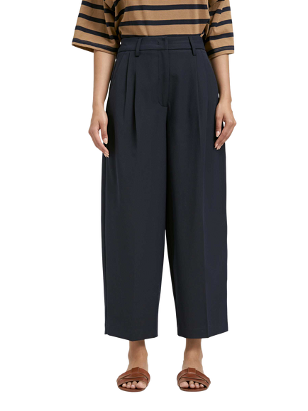 Smith & Soul Straight Cropped Tailored Trousers, Navy, Navy