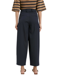 Smith & Soul Straight Cropped Tailored Trousers, Navy - view 2, Navy
