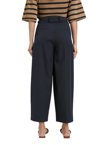 Smith & Soul Straight Cropped Tailored Trousers, Navy - view 2, Navy