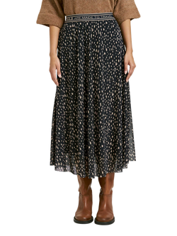 Smith & Soul Abstract Mesh Midi Skirt, Blue/Cream, Blue/Cream