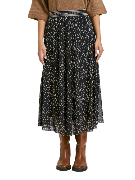 Smith & Soul Abstract Mesh Midi Skirt, Blue/Cream, Blue/Cream