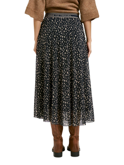 Smith & Soul Abstract Mesh Midi Skirt, Blue/Cream - view 2, Blue/Cream