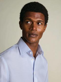 Charles Tyrwhitt Non Iron Check Poplin Cotton Slim Fit Shirt, Blue/Red Check - view 2, Blue/Red Check