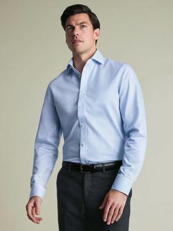 Charles Tyrwhitt Non Iron Cotton Stretch Weave Slim Fit Shirt, Blue