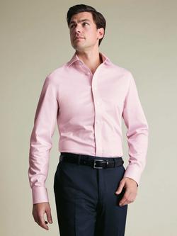 Charles Tyrwhitt Non Iron Cotton Stretch Weave Slim Fit Shirt, Dusty Pink